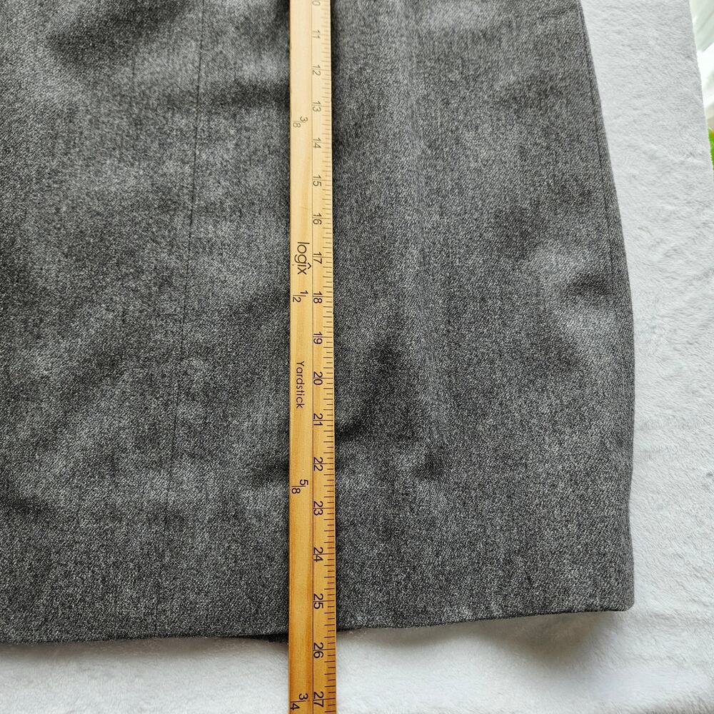 Jordache 90s Y2K Wool Blend Midi Skirt Size 12 Gray Dark Academia Career Vintage - Picture 9 of 10